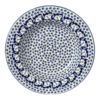 A picture of a Polish Pottery Soup Plate (Kitty Cat Path) | T133T-KOT6 as shown at PolishPotteryOutlet.com/products/9-25-soup-plate-kitty-cat-path-t133t-kot6