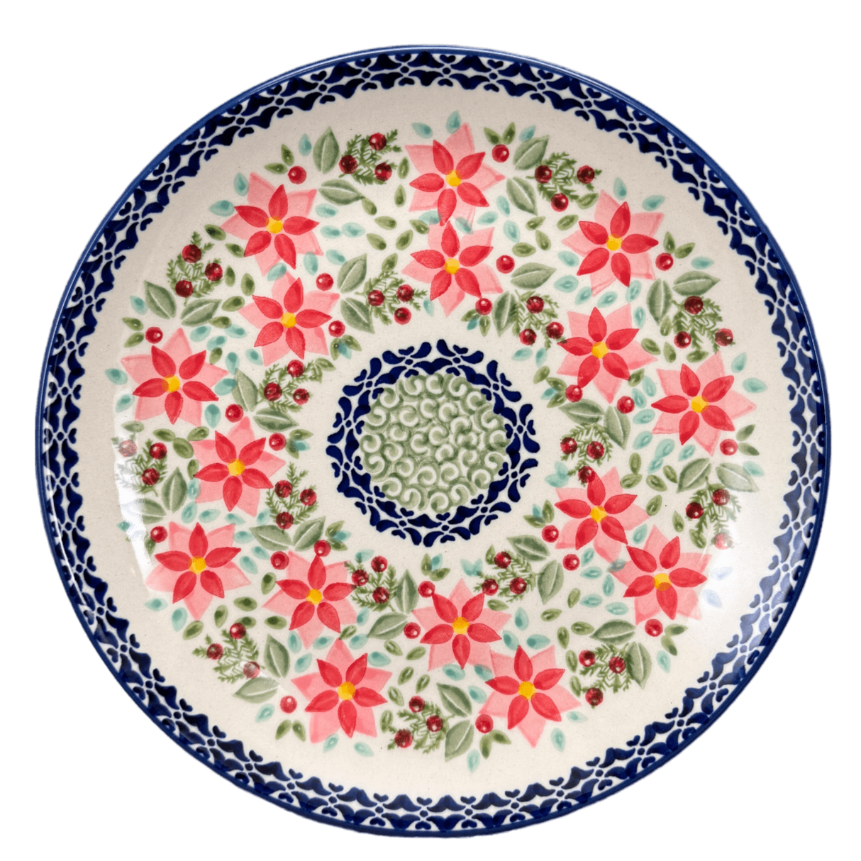 Plate, Round, Salad, 8.5" in "Pink Poinsettia" by Manufaktura | T134S-PS14