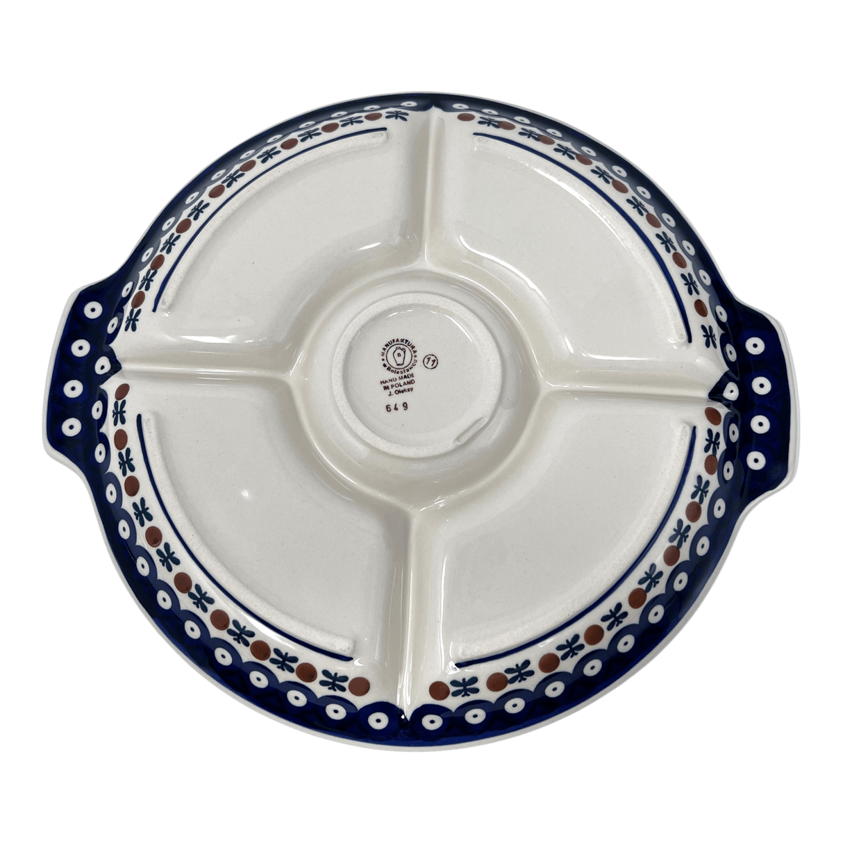 Plate, Round, Divided, 12.5" in "Mosquito" by Manufaktura | T138T-70