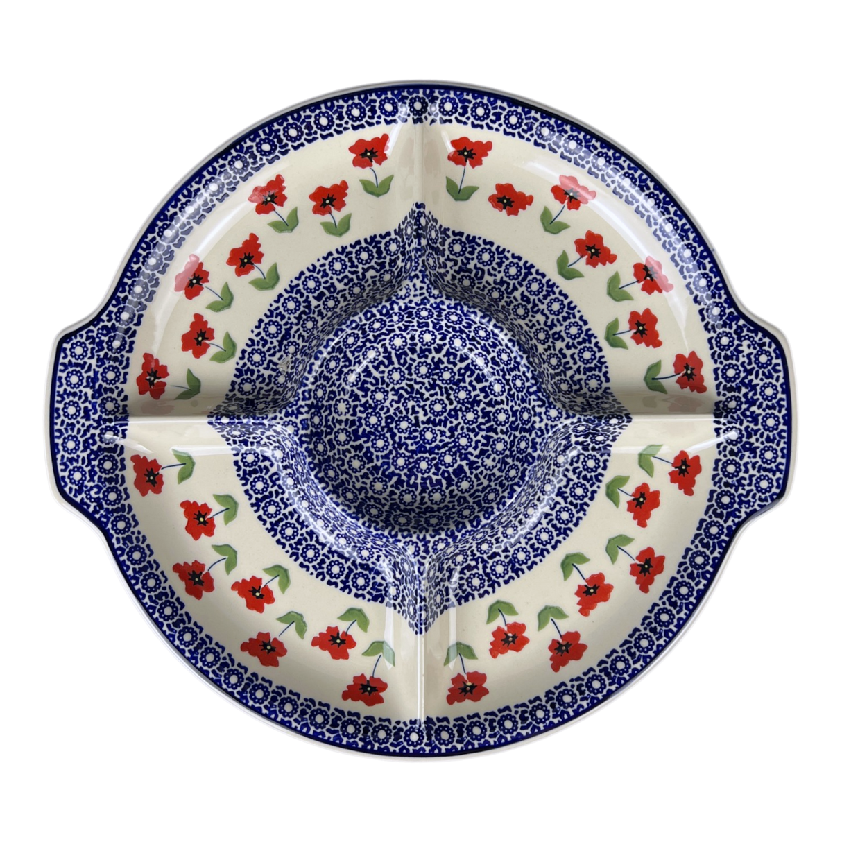 Plate, Round, Divided, 12.5" in "Poppy Garden" by Manufaktura | T138T-EJ01