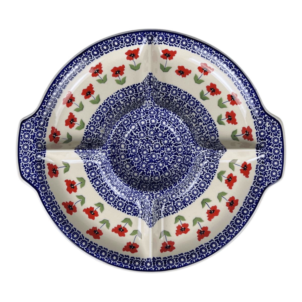 Plate, Round, Divided, 12.5" in "Poppy Garden" by Manufaktura | T138T-EJ01