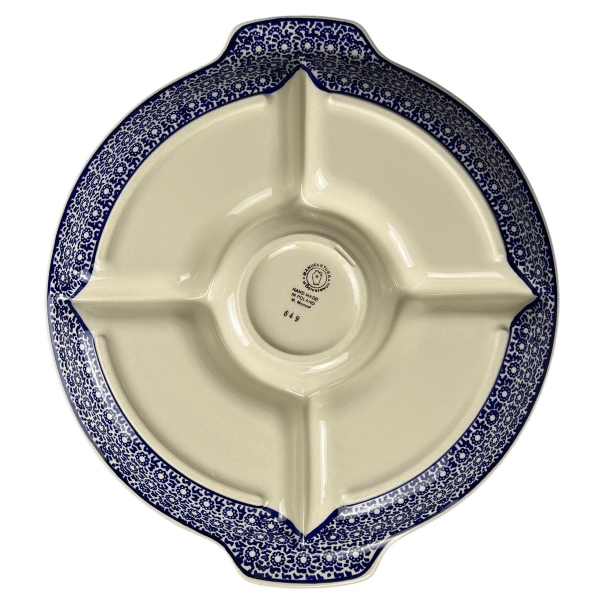 Plate, Round, Divided, 12.5" in "Poppy Garden" by Manufaktura | T138T-EJ01