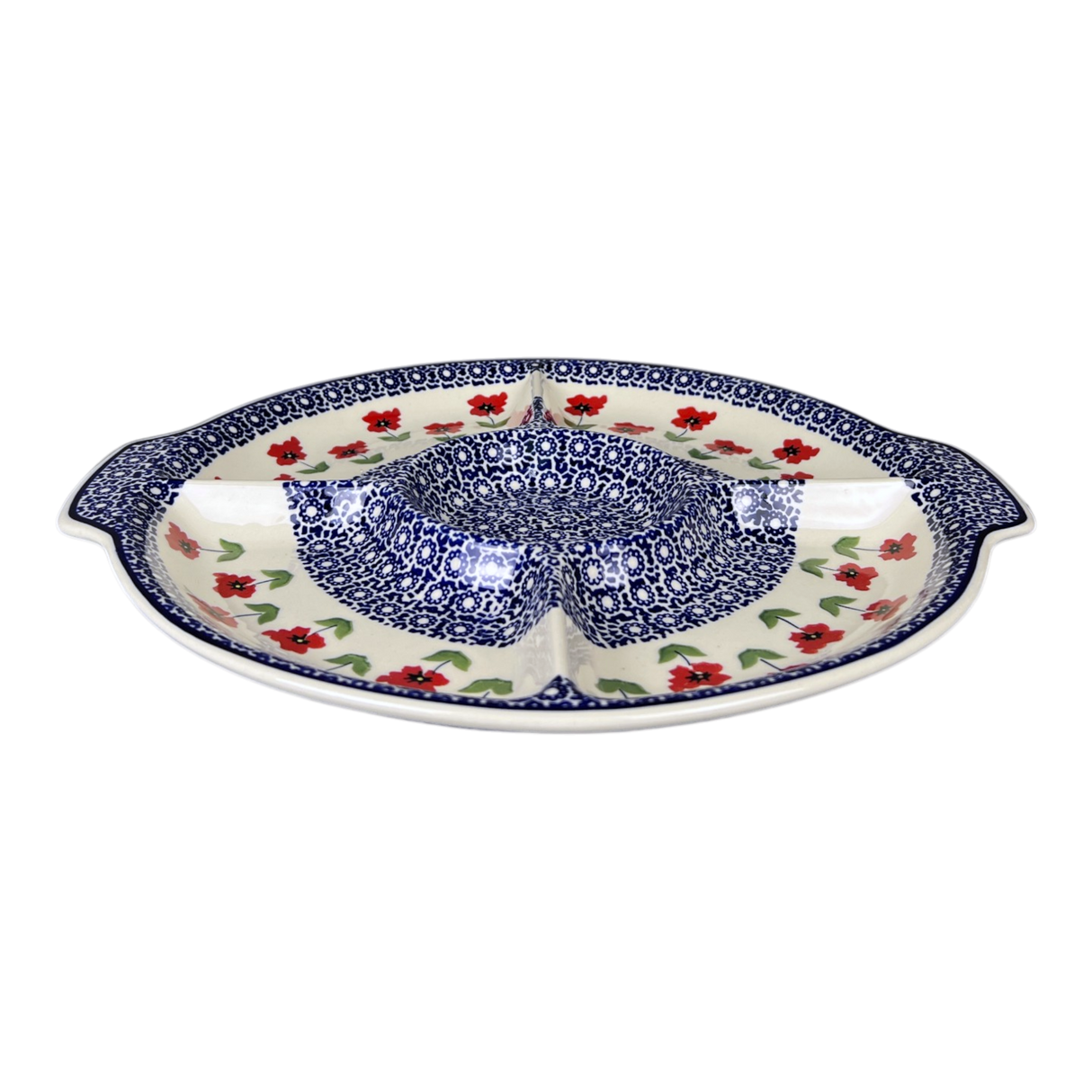 Plate, Round, Divided, 12.5" in "Poppy Garden" by Manufaktura | T138T-EJ01
