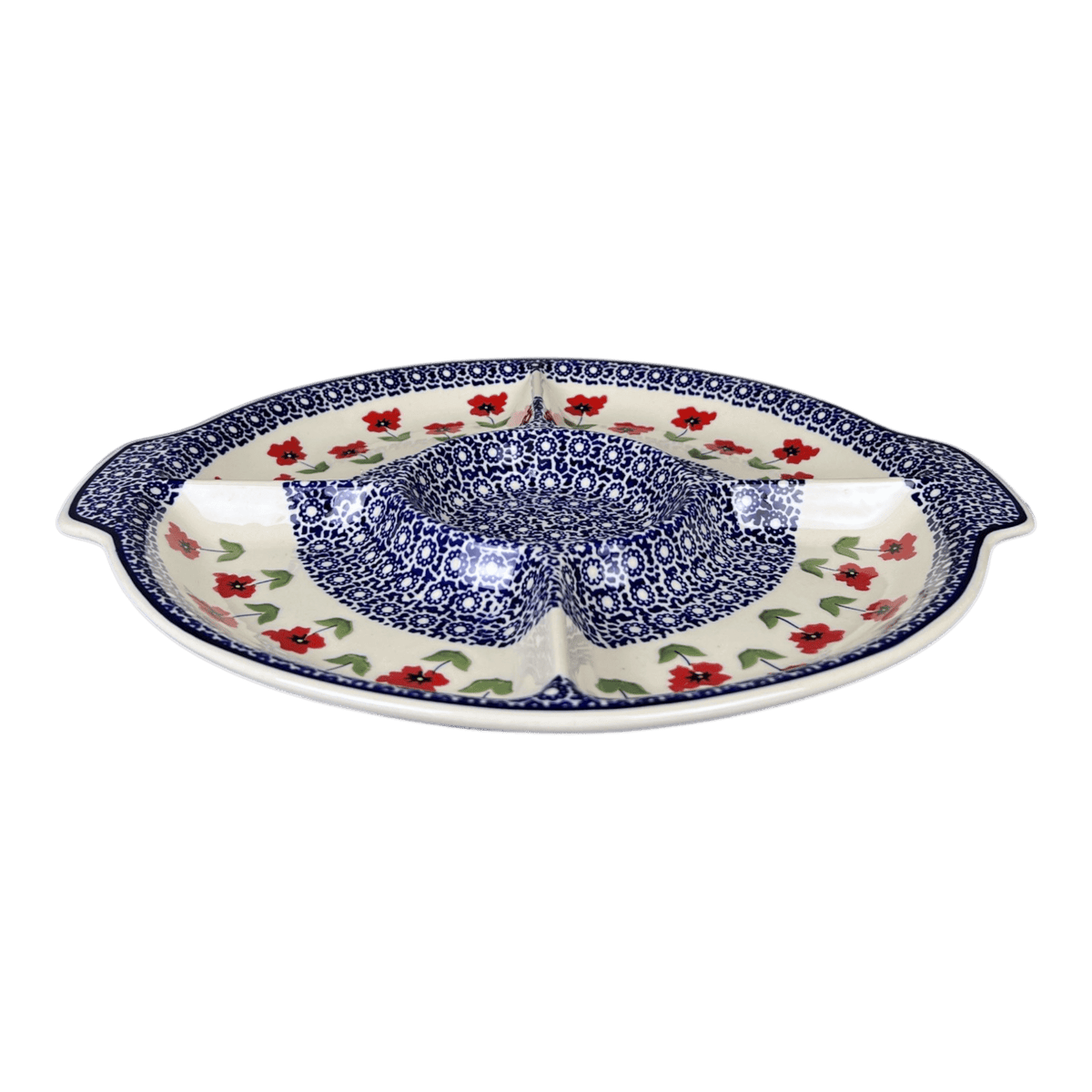 Plate, Round, Divided, 12.5" in "Poppy Garden" by Manufaktura | T138T-EJ01