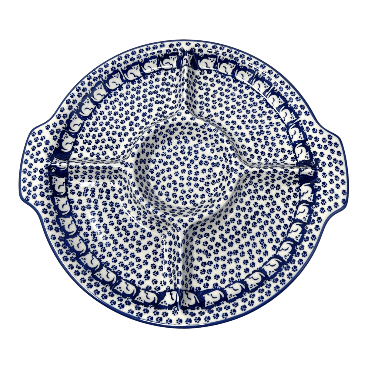 Plate, Round, Divided, 12.5" in "Kitty Cat Path" by Manufaktura | T138T-KOT6