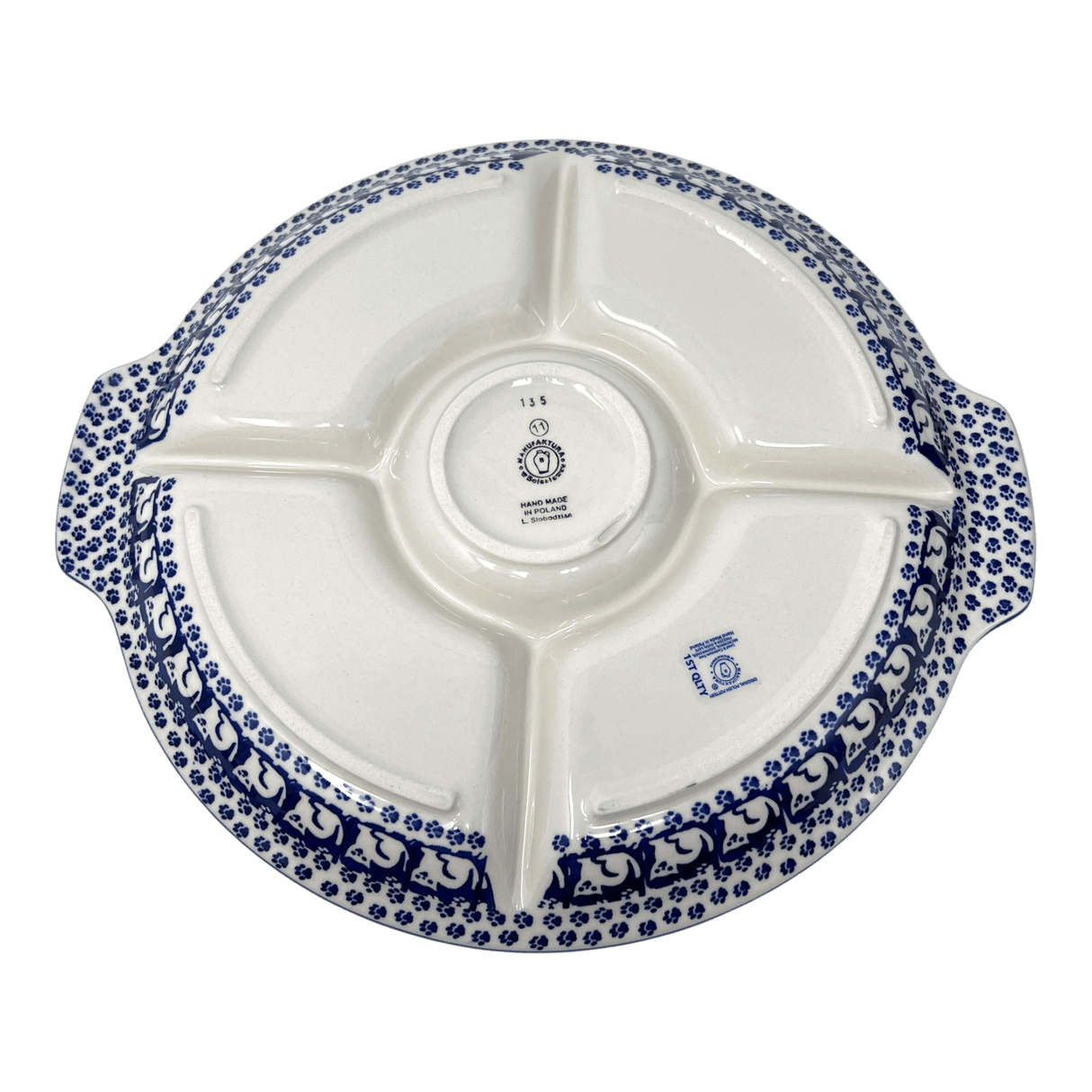 Plate, Round, Divided, 12.5" in "Kitty Cat Path" by Manufaktura | T138T-KOT6
