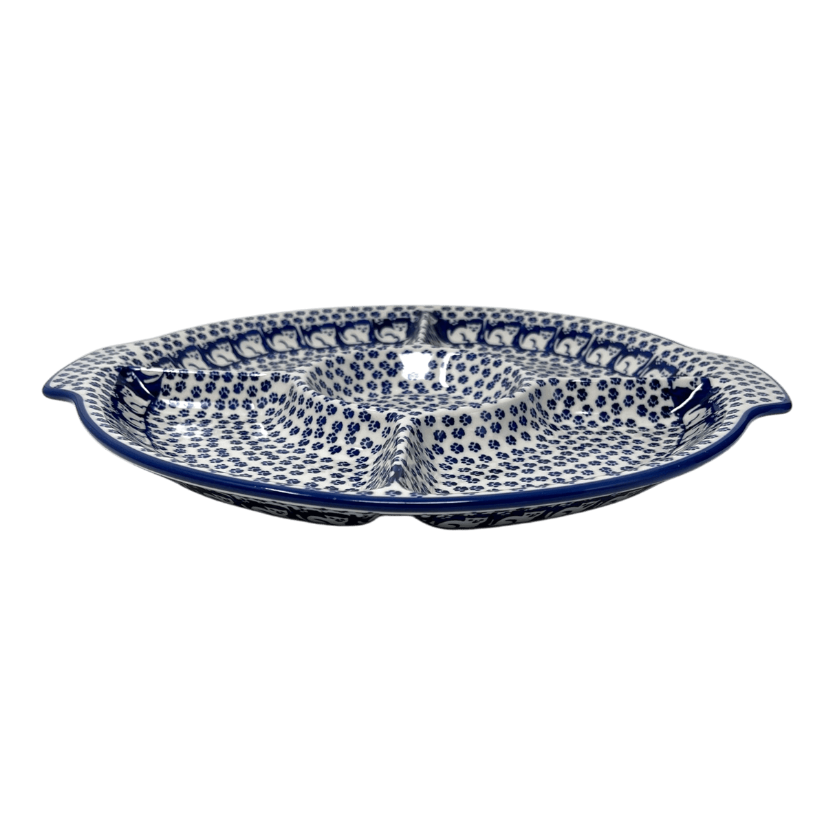 Plate, Round, Divided, 12.5" in "Kitty Cat Path" by Manufaktura | T138T-KOT6
