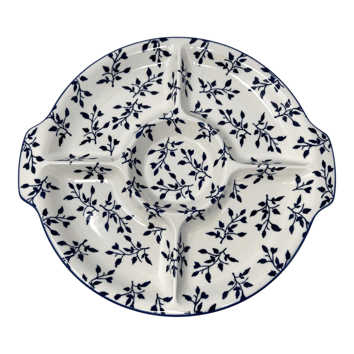 Plate, Round, Divided, 12.5" in "Blue Spray" by Manufaktura | T138T-LISK