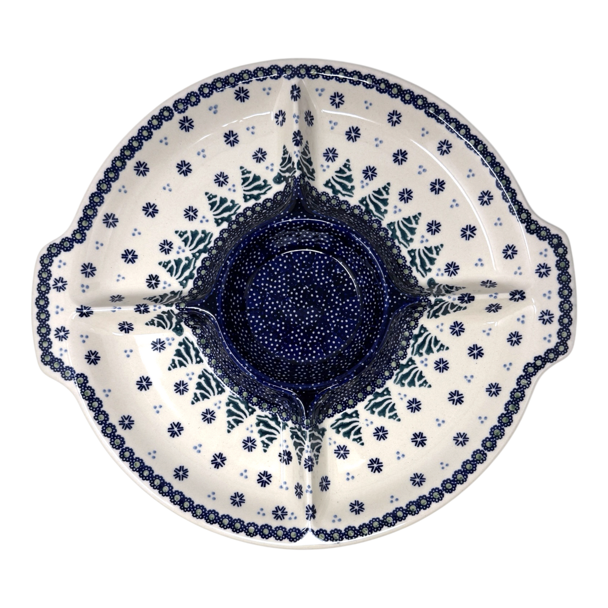 Plate, Round, Divided, 12.5" in "Snowy Pines" by Manufaktura | T138T-U22