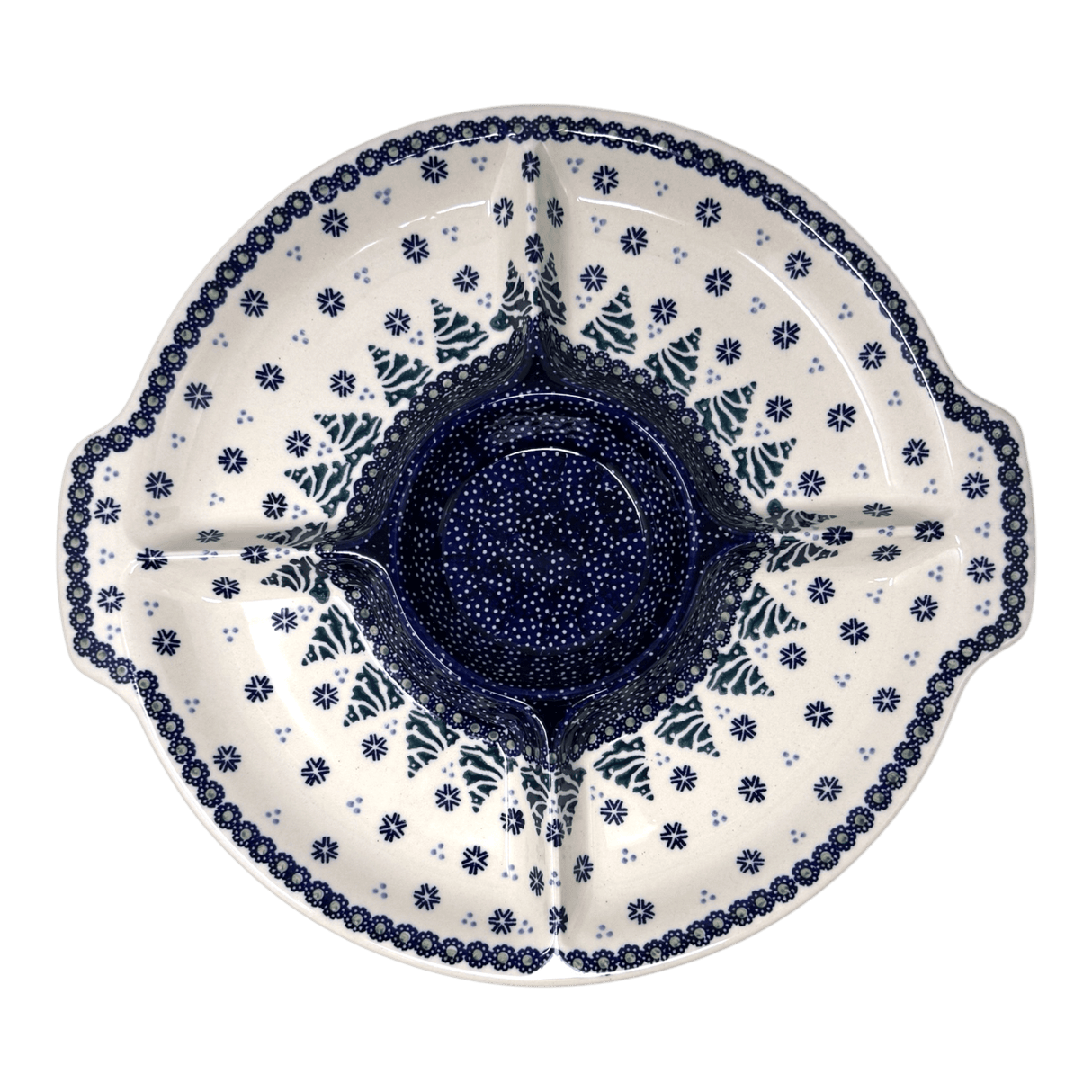 Plate, Round, Divided, 12.5" in "Snowy Pines" by Manufaktura | T138T-U22