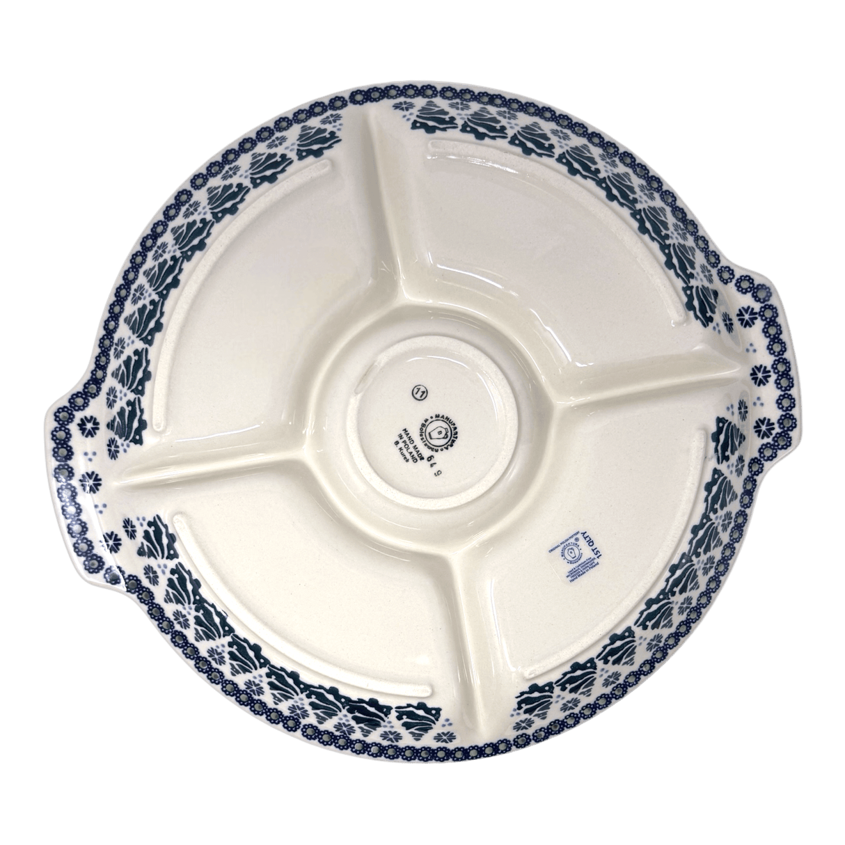 Plate, Round, Divided, 12.5" in "Snowy Pines" by Manufaktura | T138T-U22