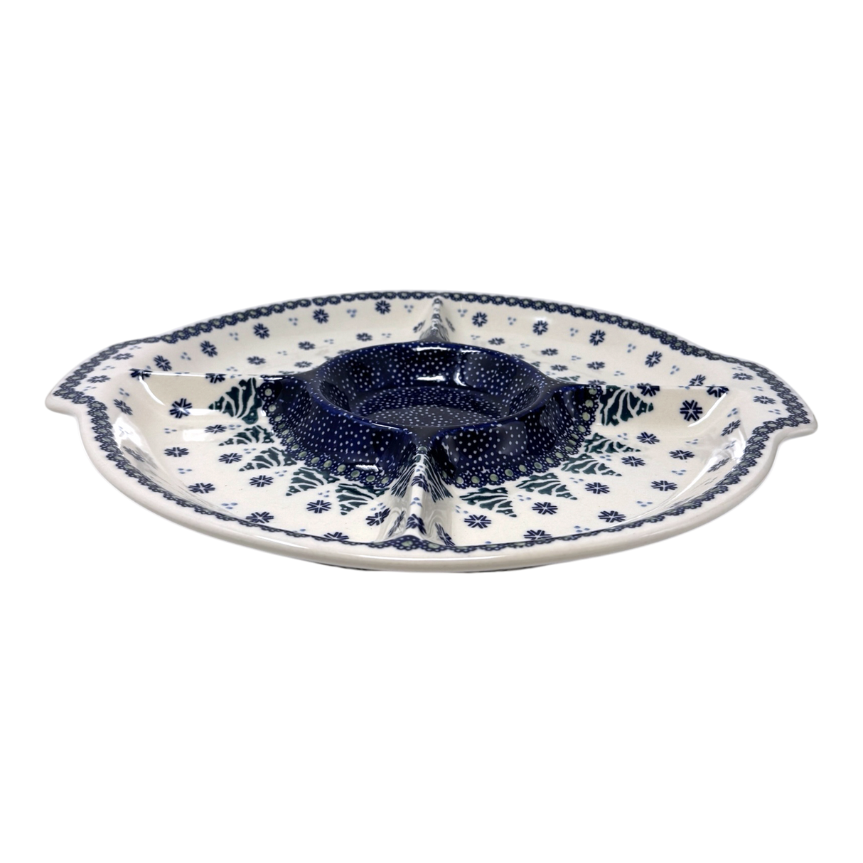 Plate, Round, Divided, 12.5" in "Snowy Pines" by Manufaktura | T138T-U22