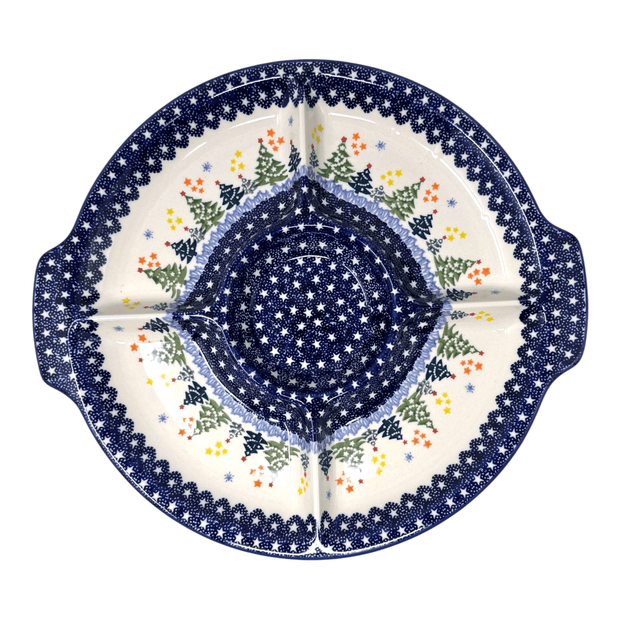 Plate, Round, Divided, 12.5" in "Festive Forest" by Manufaktura | T138U-INS6