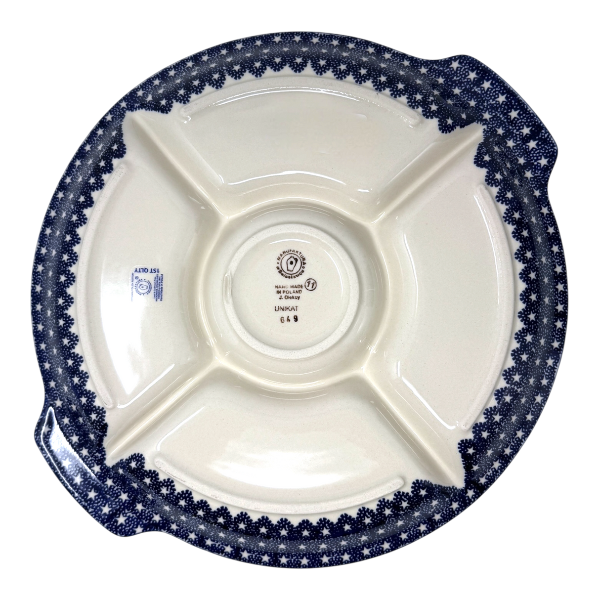 Plate, Round, Divided, 12.5" in "Festive Forest" by Manufaktura | T138U-INS6