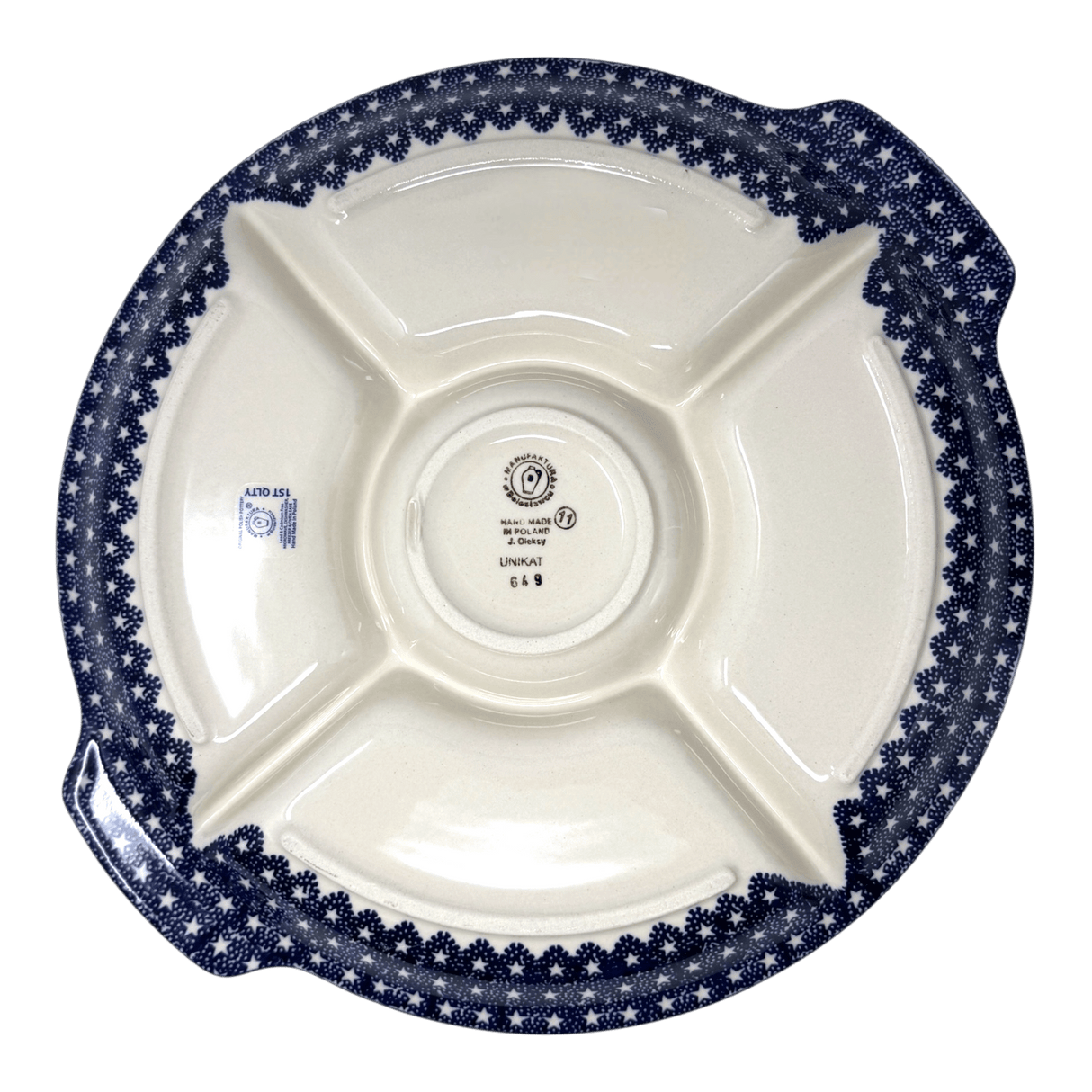 Plate, Round, Divided, 12.5" in "Festive Forest" by Manufaktura | T138U-INS6