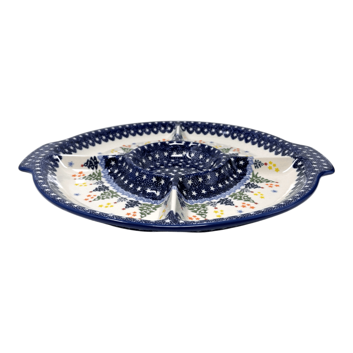 Plate, Round, Divided, 12.5" in "Festive Forest" by Manufaktura | T138U-INS6