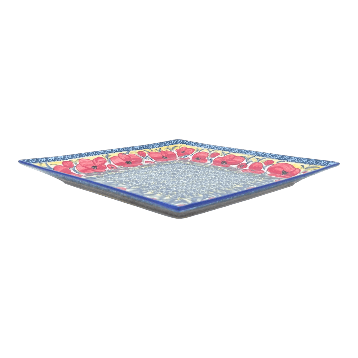 Plate, Square, Dinner, 11.25" Plate in "Poppies in Bloom" by Manufaktura | T145S-JZ34