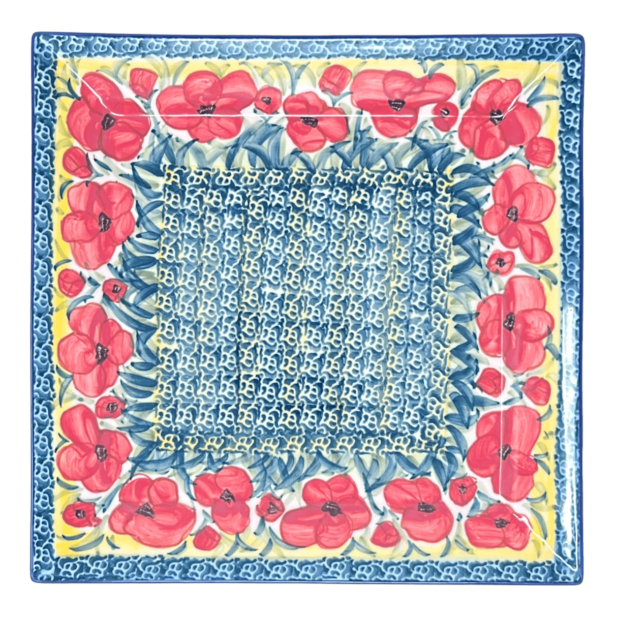 Plate, Square, Dinner, 11.25" Plate in "Poppies in Bloom" by Manufaktura | T145S-JZ34