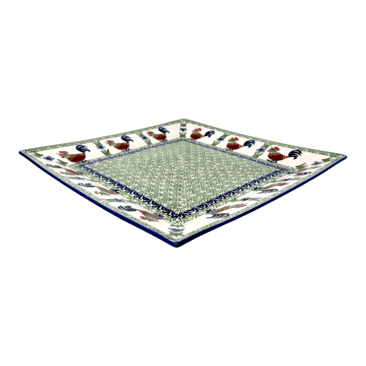 Plate, Square, Dinner, 11.25" Plate in "Chicken Dance" by Manufaktura | T145U-P320