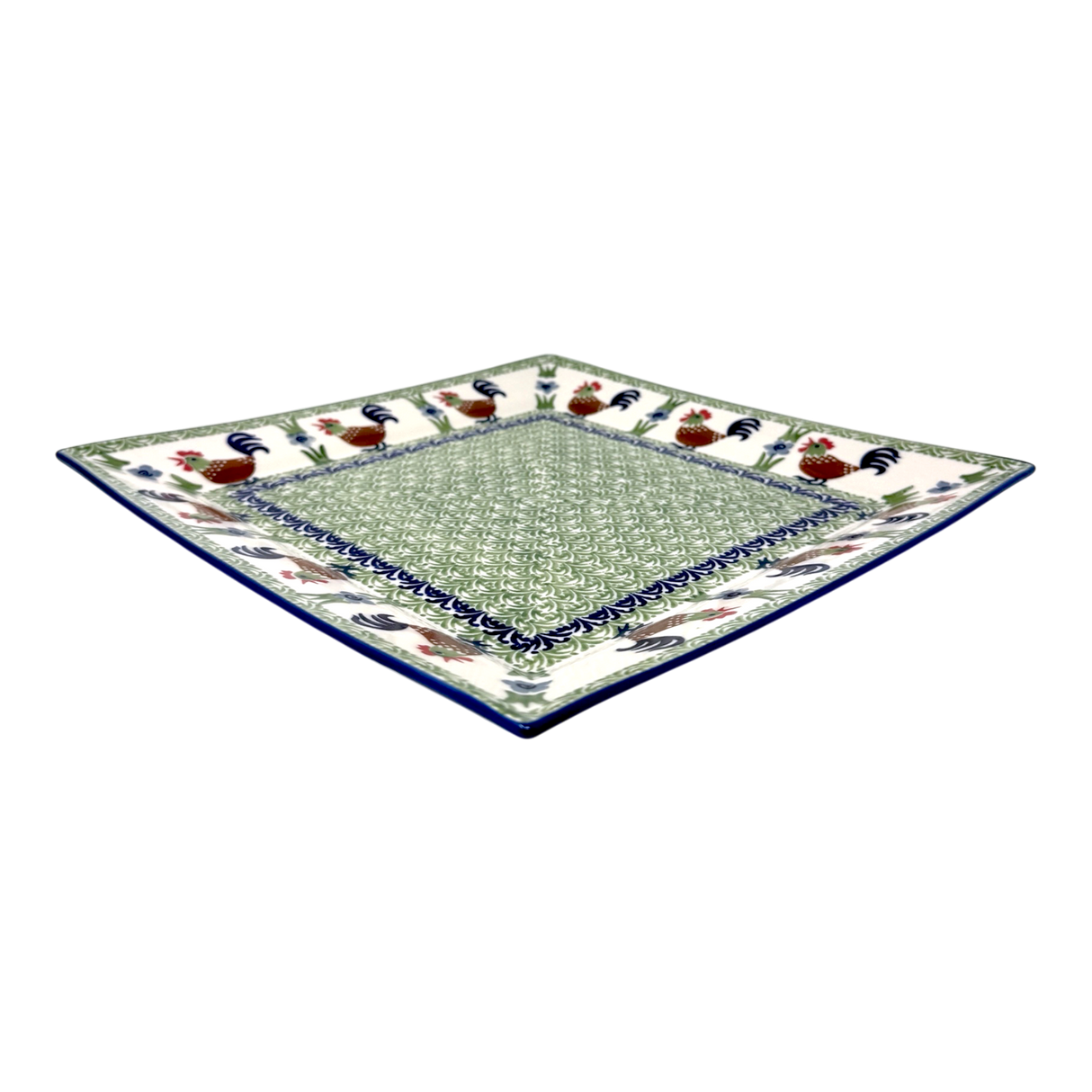 Plate, Square, Dinner, 11.25" Plate in "Chicken Dance" by Manufaktura | T145U-P320