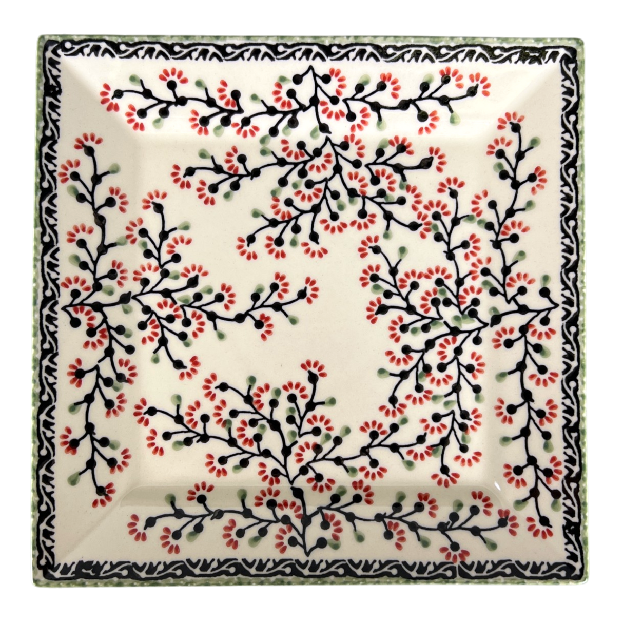 Plate, Square, Salad, 9" in "Cherry Blossoms" by Manufaktura | T146S-DPGJ