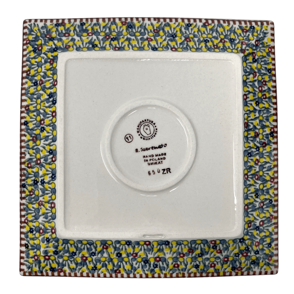 Plate, Square, Salad, 9" in "Wild Horses" by Manufaktura | T146S-INK1
