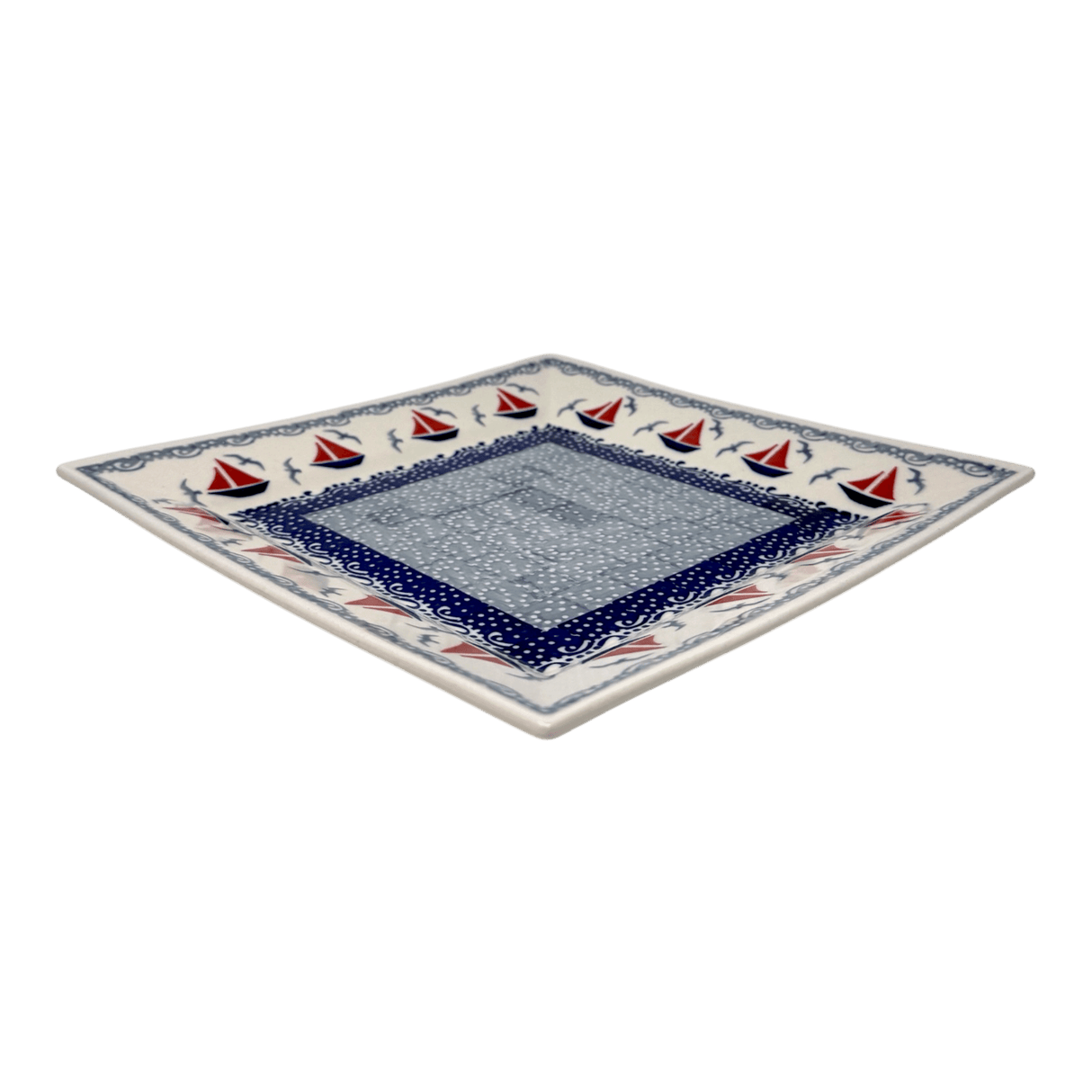 Plate, Square, Salad, 9" in "Smooth Seas" by Manufaktura | T146T-DPML