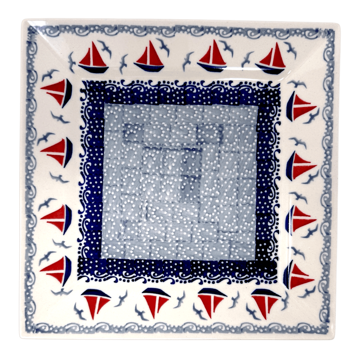 Plate, Square, Salad, 9" in "Smooth Seas" by Manufaktura | T146T-DPML