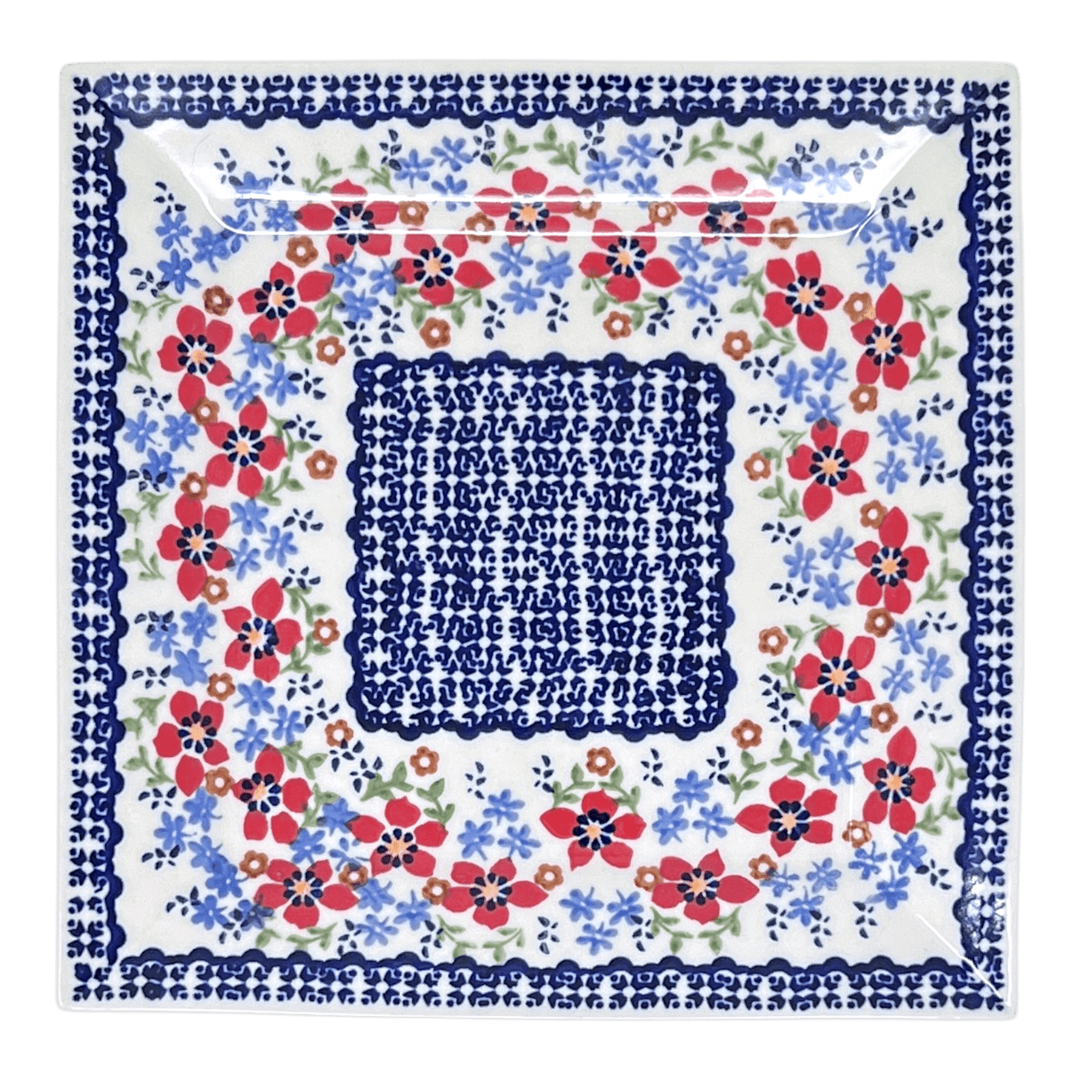 Plate, Square, Salad, 9" in "Summer Bouquet" by Manufaktura | T146T-MM01