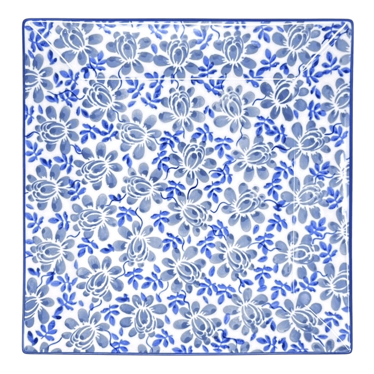 Plate, Square, Salad, 9" in "English Blue" by Manufaktura | T146U-AS53