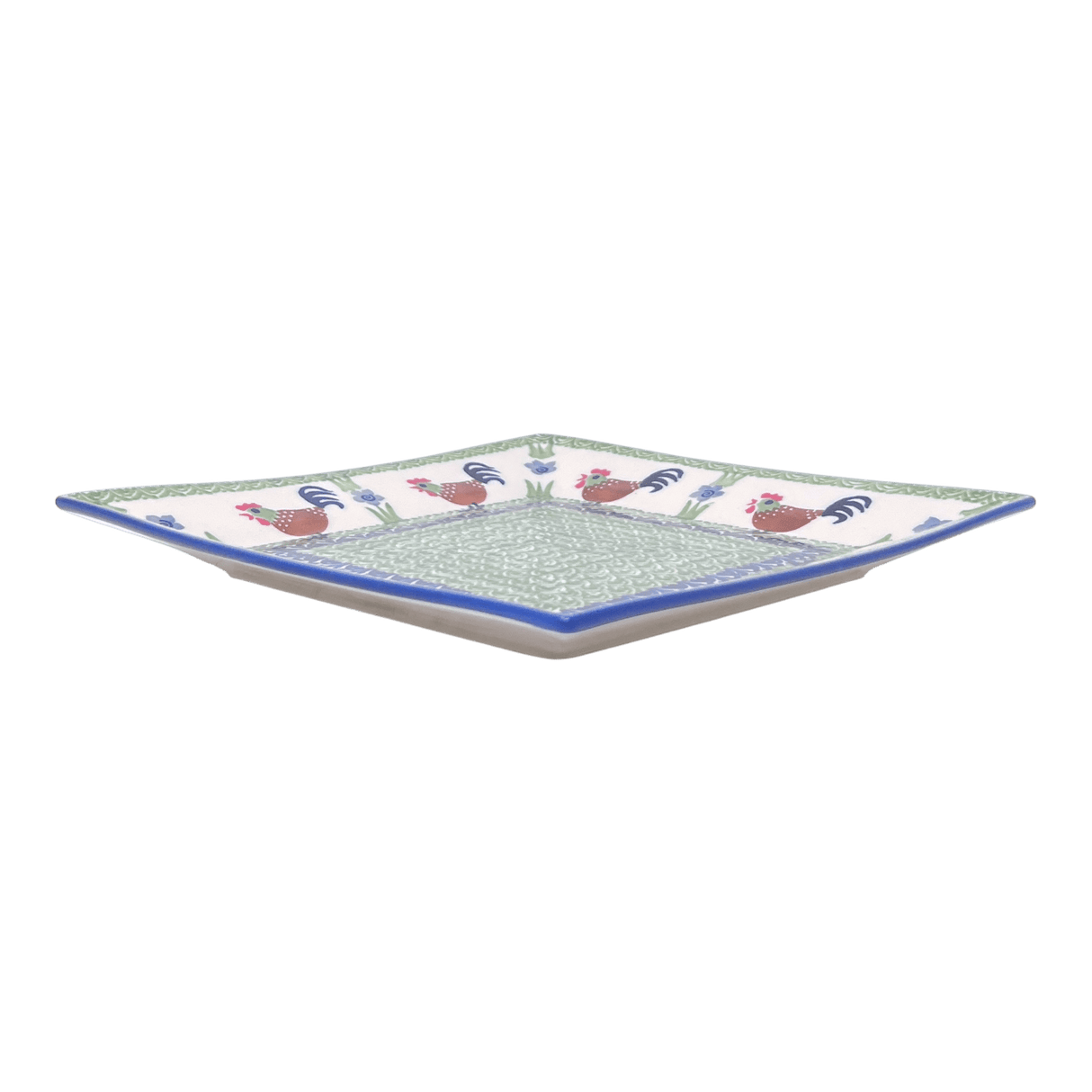 Plate, Square, Salad, 9" in "Chicken Dance" by Manufaktura | T146U-P320