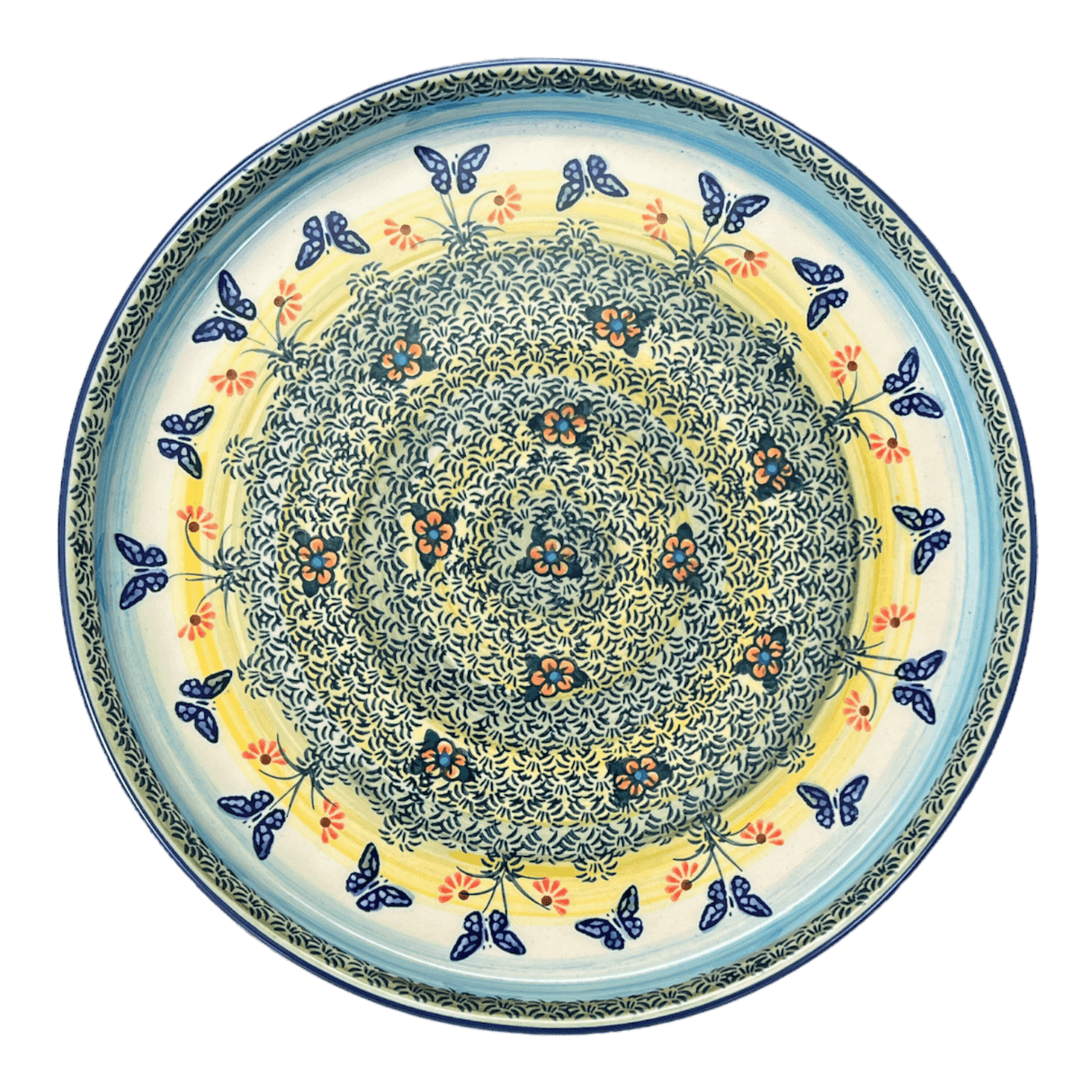 Tray, Round, 10.25" in "Butterflies in Flight" by Manufaktura | T153S-WKM
