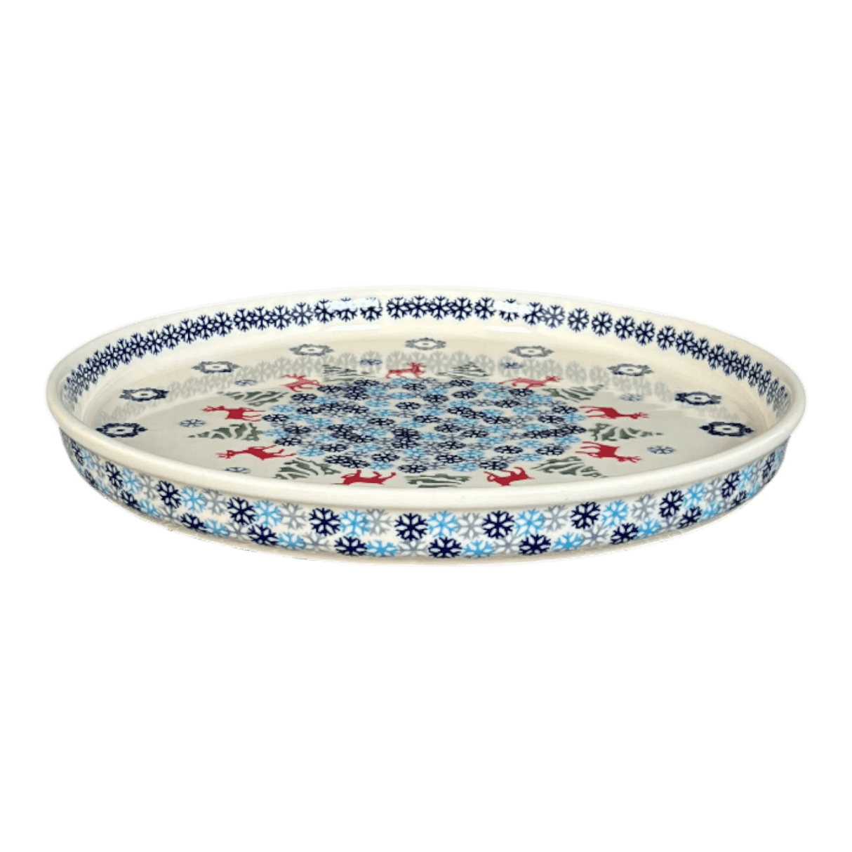 Tray, Round, 10.25" in "Reindeer Games" by Manufaktura | T153T-BL07