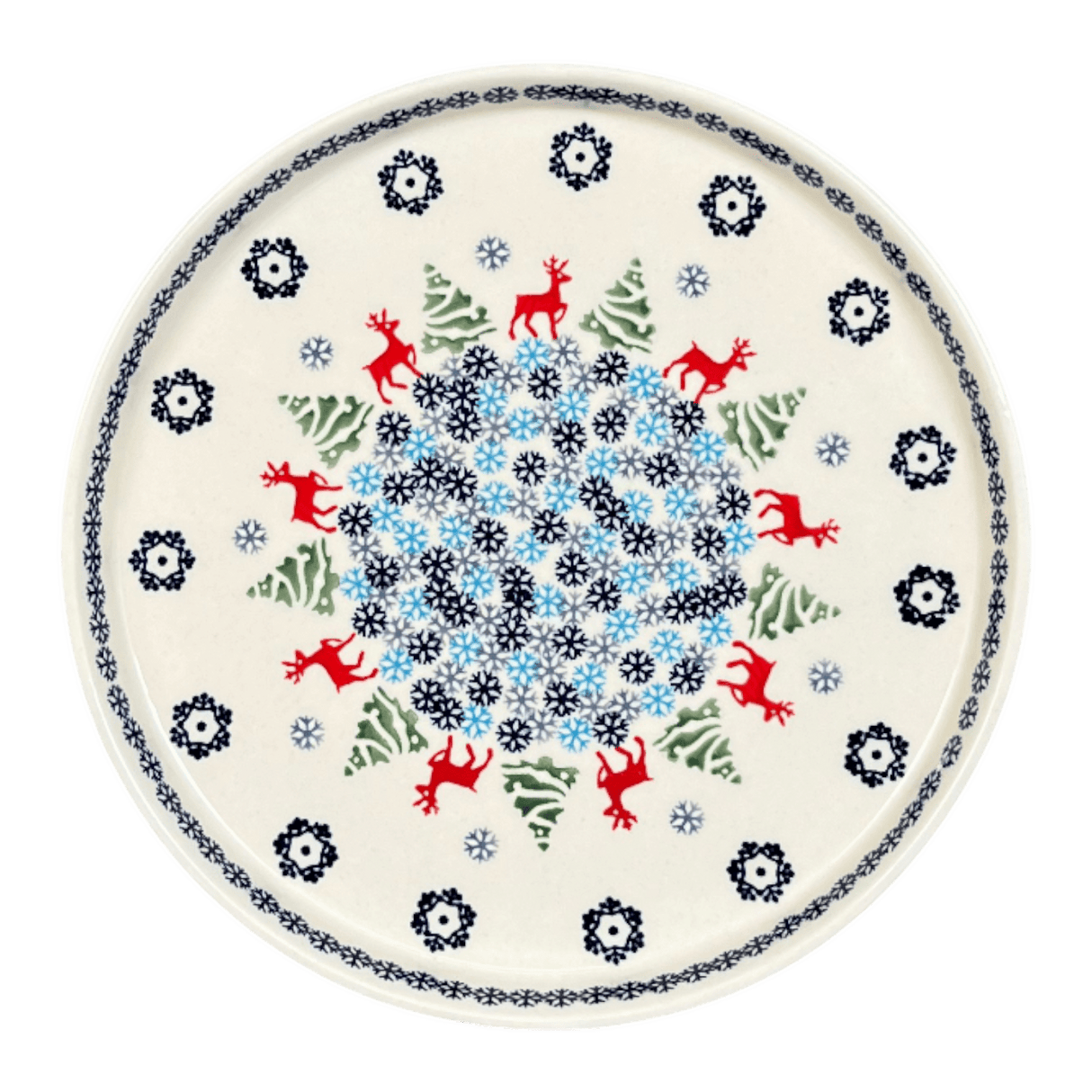 Tray, Round, 10.25" in "Reindeer Games" by Manufaktura | T153T-BL07