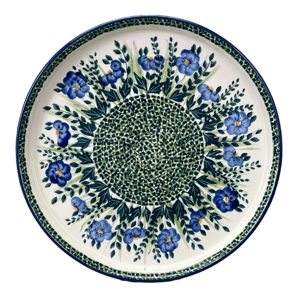 Tray, Round, 10.25" in "Bouncing Blue Blossoms" by Manufaktura | T153U-IM03