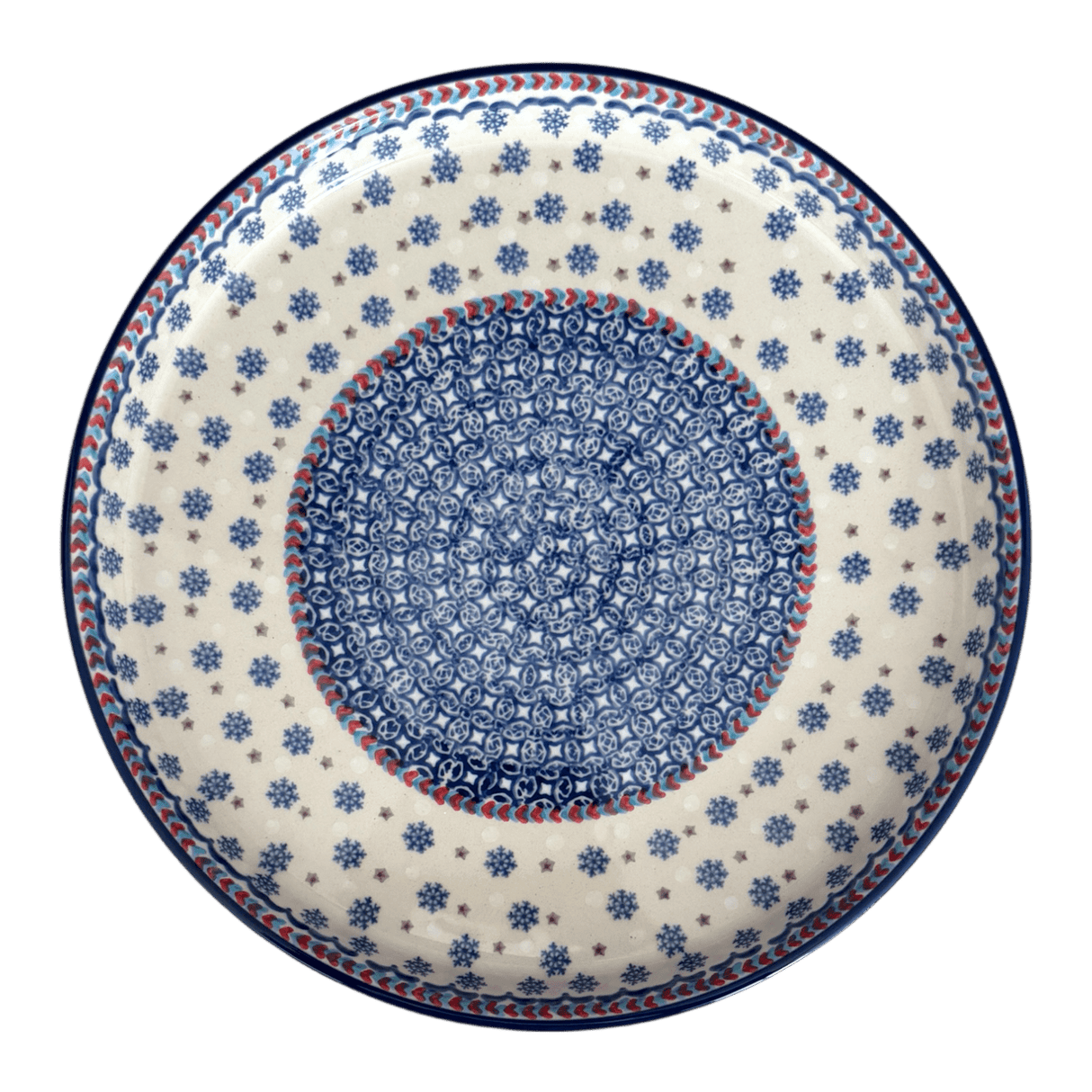 Tray, Round, 10.25" in "Snowflake Love" by Manufaktura | T153U-PS01
