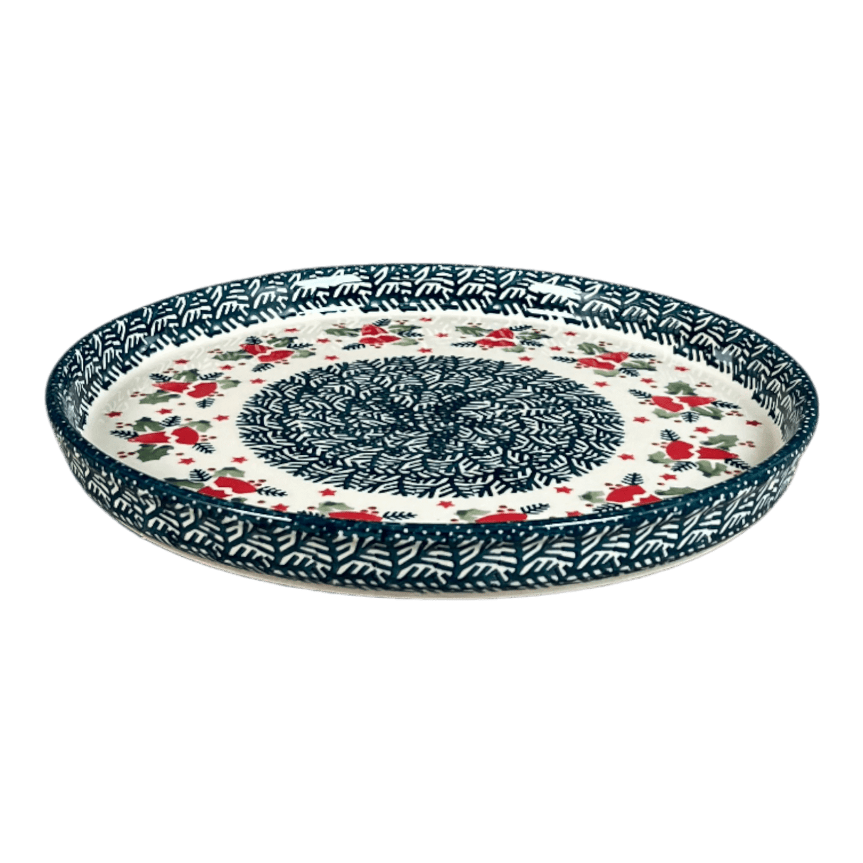 Tray, Round, 10.25" in "Evergreen Bells" by Manufaktura | T153U-PZDG