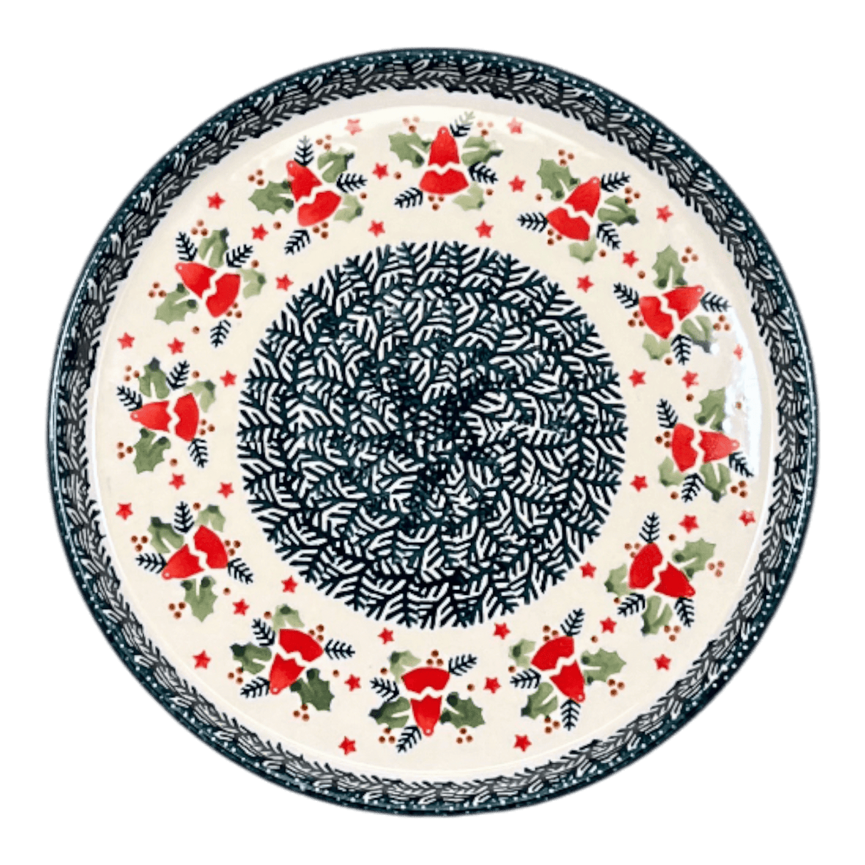 Tray, Round, 10.25" in "Evergreen Bells" by Manufaktura | T153U-PZDG