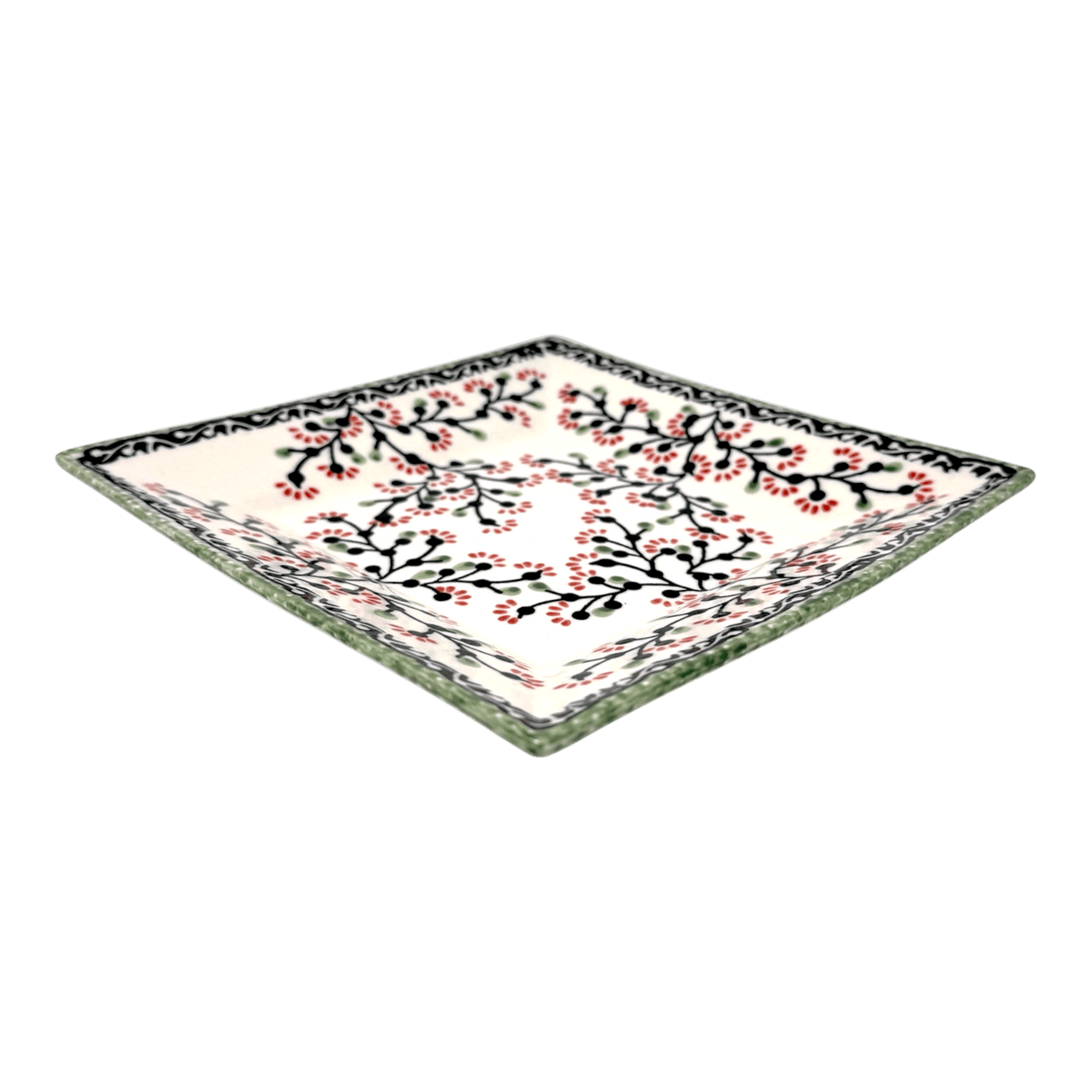 Plate, Square, Dessert, 7" in "Cherry Blossoms" by Manufaktura | T158S-DPGJ
