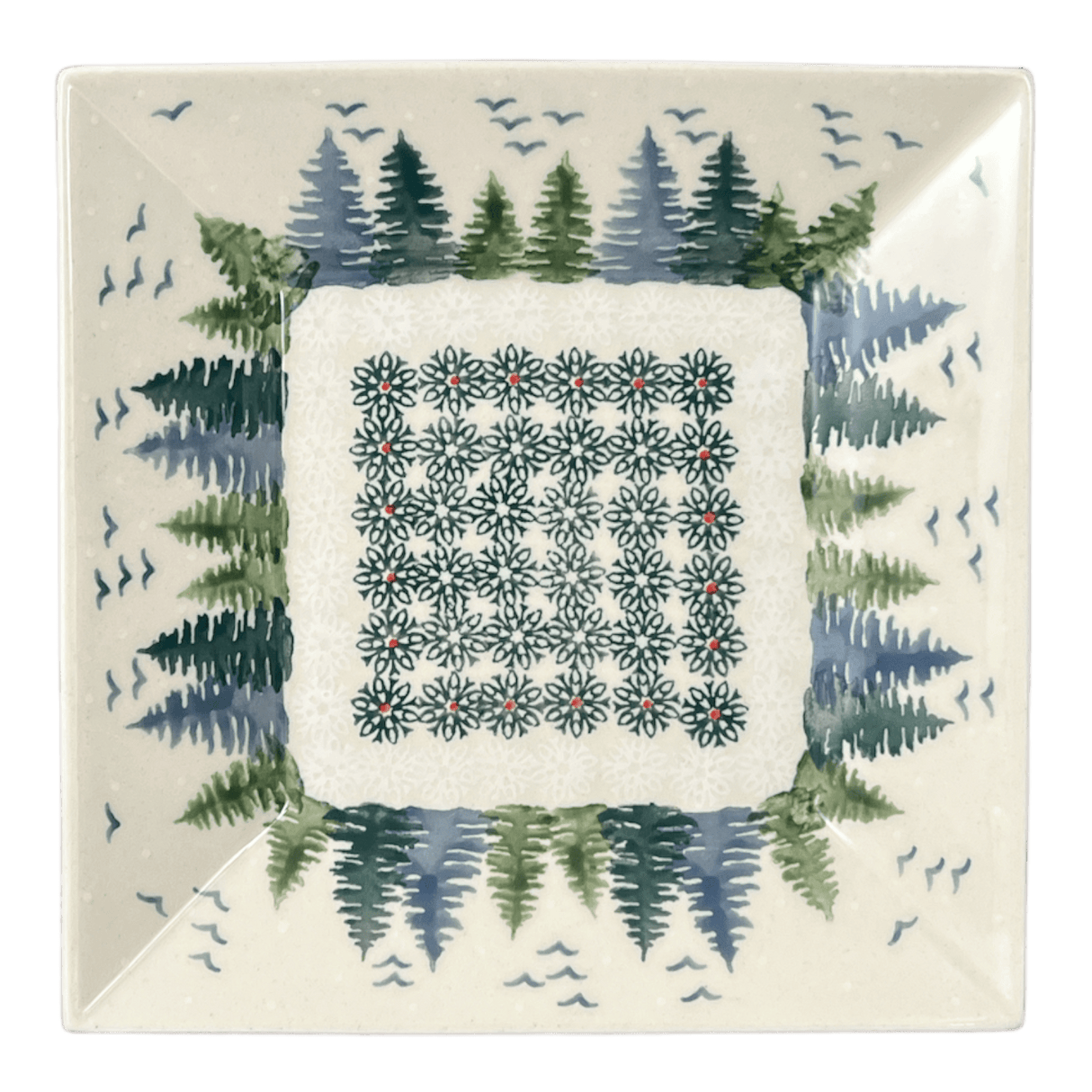 Plate, Square, Dessert, 7" in "Pine Forest" by Manufaktura | T158S-PS29