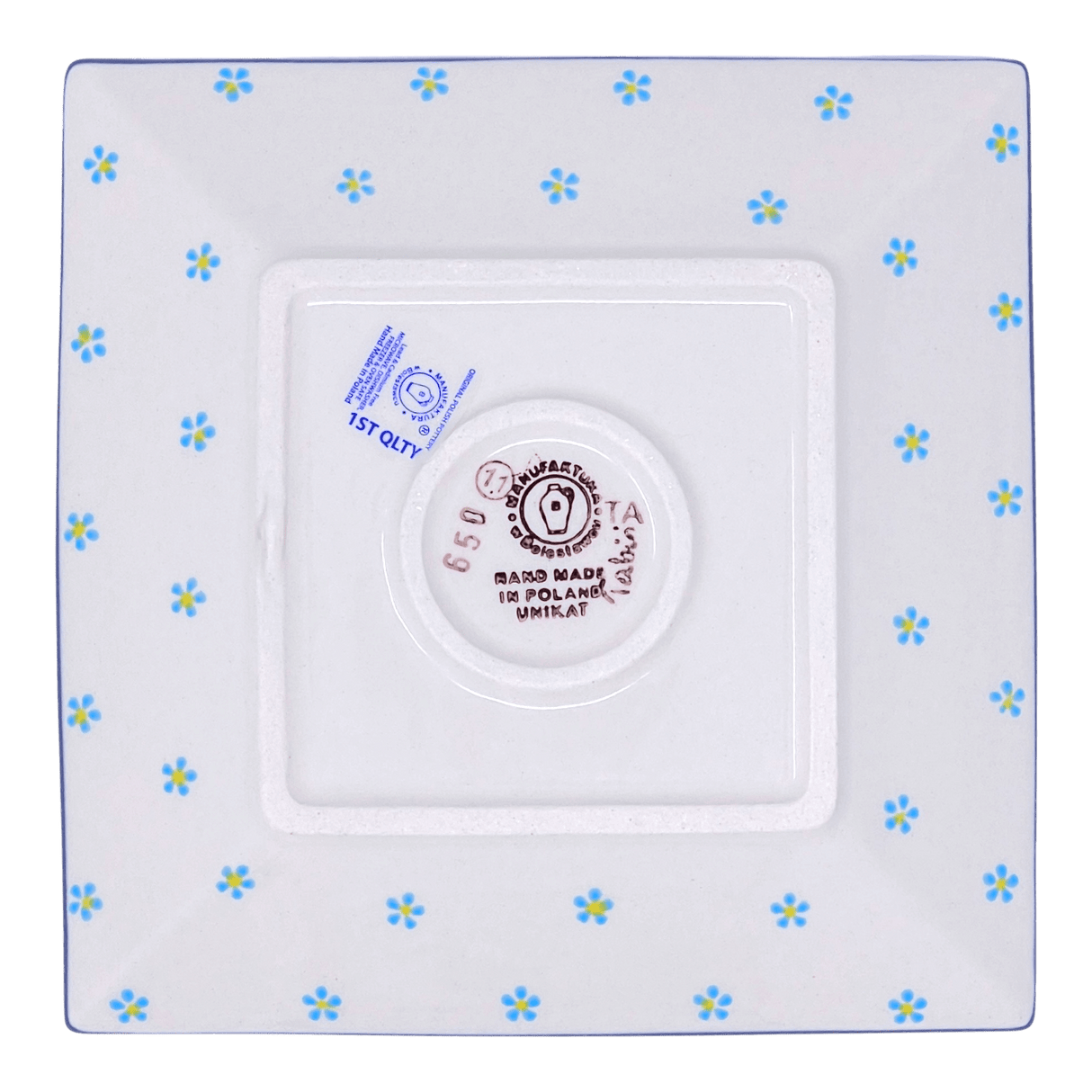 Plate, Square, Dessert, 7" in "Daisy Bouquet" by Manufaktura | T158S-TAB3