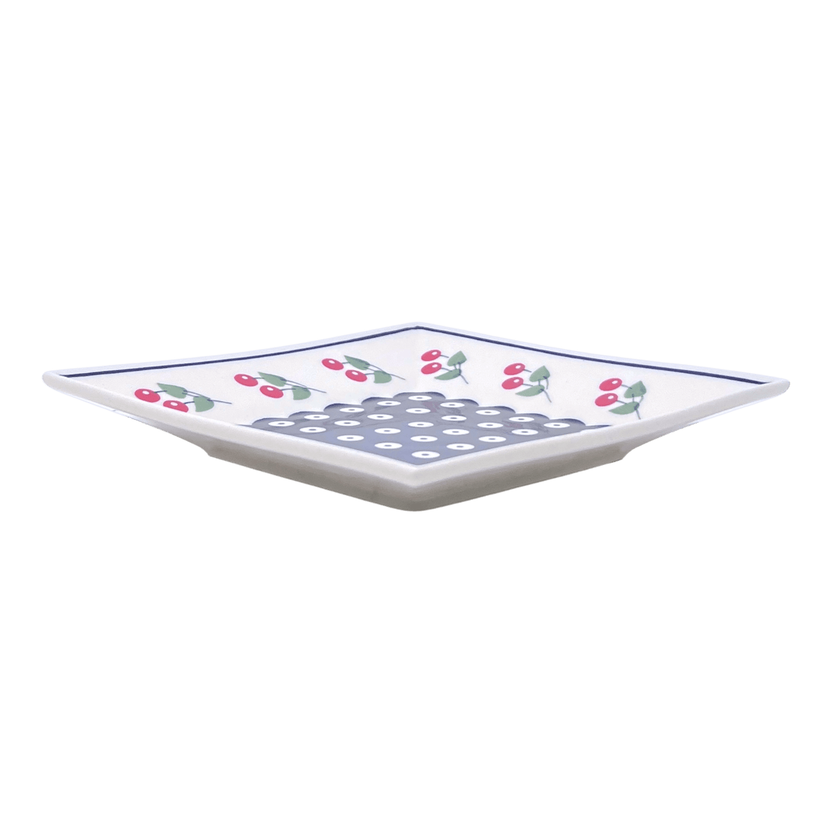 Plate, Square, Dessert, 7" in "Cherry Dot" by Manufaktura | T158T-70WI