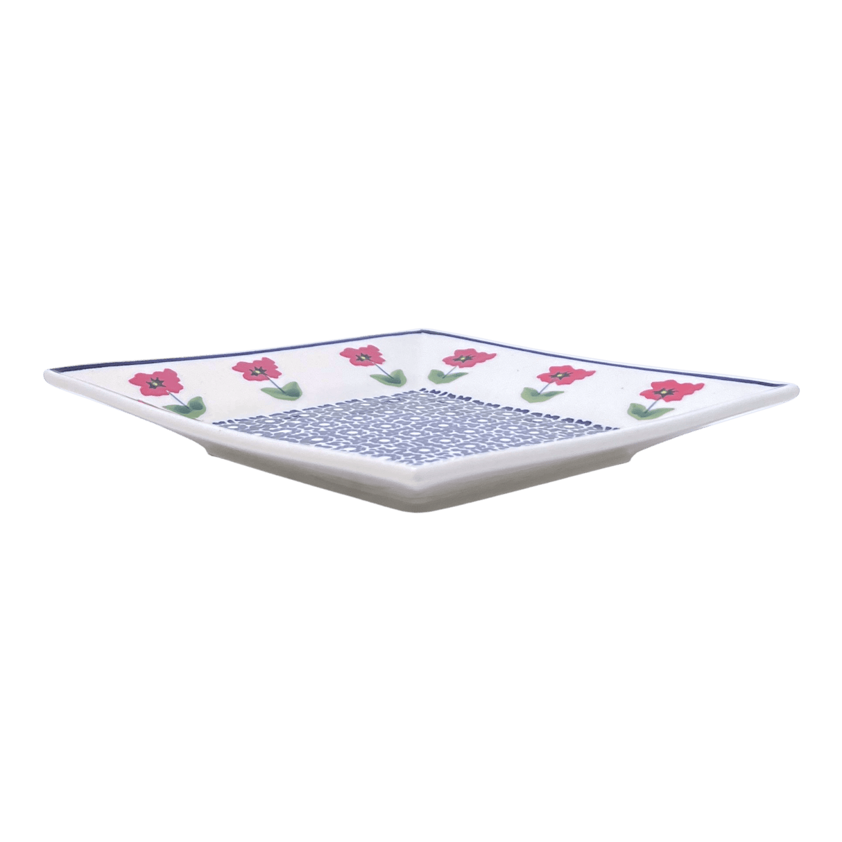 Plate, Square, Dessert, 7" in "Poppy Garden" by Manufaktura | T158T-EJ01