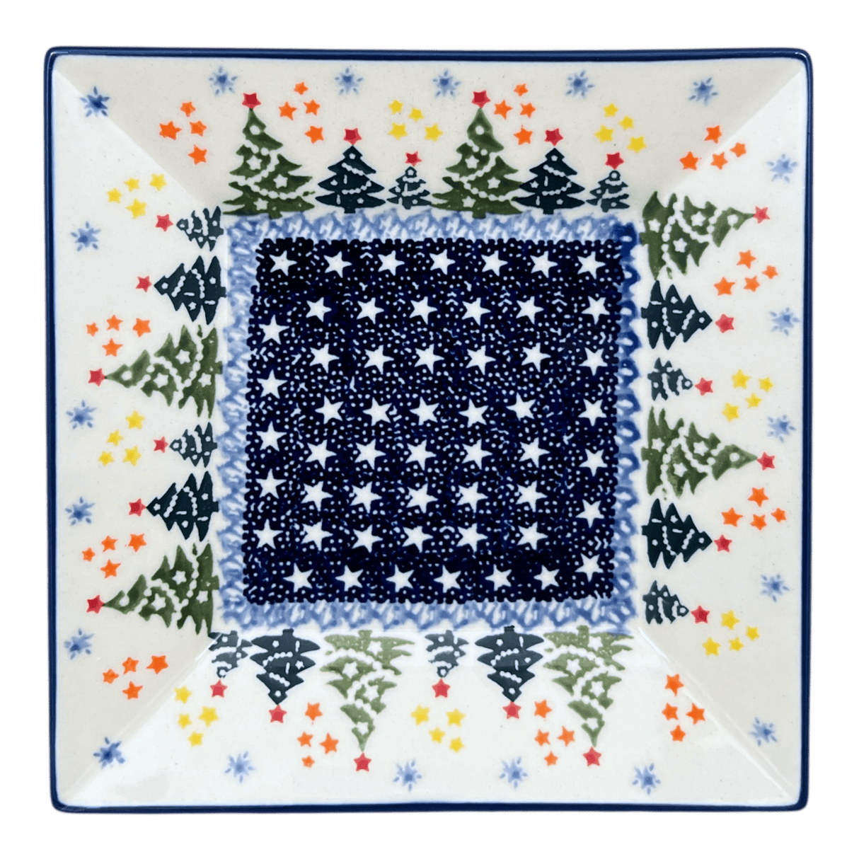 Plate, Square, Dessert, 7" in "Festive Forest" by Manufaktura | T158U-INS6