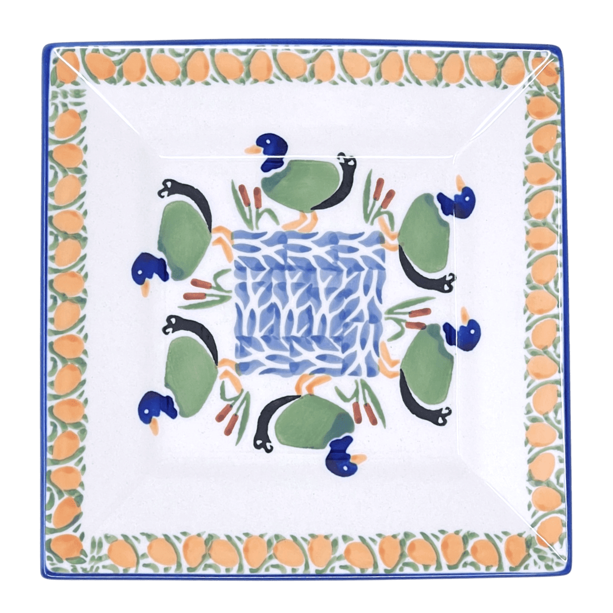 Plate, Square, Dessert, 7" in "Ducks in a Row" by Manufaktura | T158U-P323