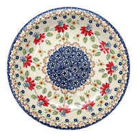 A picture of a Polish Pottery 9.25" Pasta Bowl (Mediterranean Blossoms) | T159S-P274 as shown at PolishPotteryOutlet.com/products/9-25-pasta-bowl-mediterranean-blossoms-t159s-p274