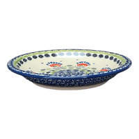 A picture of a Polish Pottery 9.25" Pasta Bowl (Floral Fans) | T159S-P314 as shown at PolishPotteryOutlet.com/products/9-25-pasta-bowl-floral-fans-t159s-p314