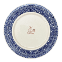A picture of a Polish Pottery 9.25" Pasta Bowl (Duet in Blue) | T159S-SB01 as shown at PolishPotteryOutlet.com/products/9-25-pasta-bowl-duet-in-blue-t159s-sb01