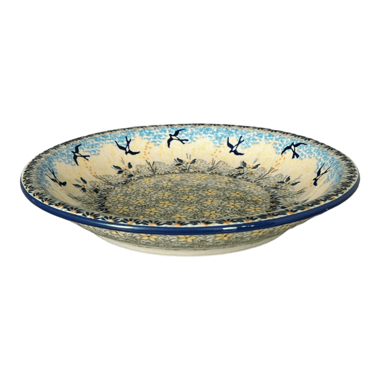 Bowl, Round, Pasta, 9.25" Bowl in "Soaring Swallows" by Manufaktura | T159S-WK57