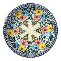 A picture of a Polish Pottery 9.25" Pasta Bowl (Brilliant Garland) | T159S-WK79 as shown at PolishPotteryOutlet.com/products/9-25-pasta-bowl-brilliant-garland-t159s-wk79
